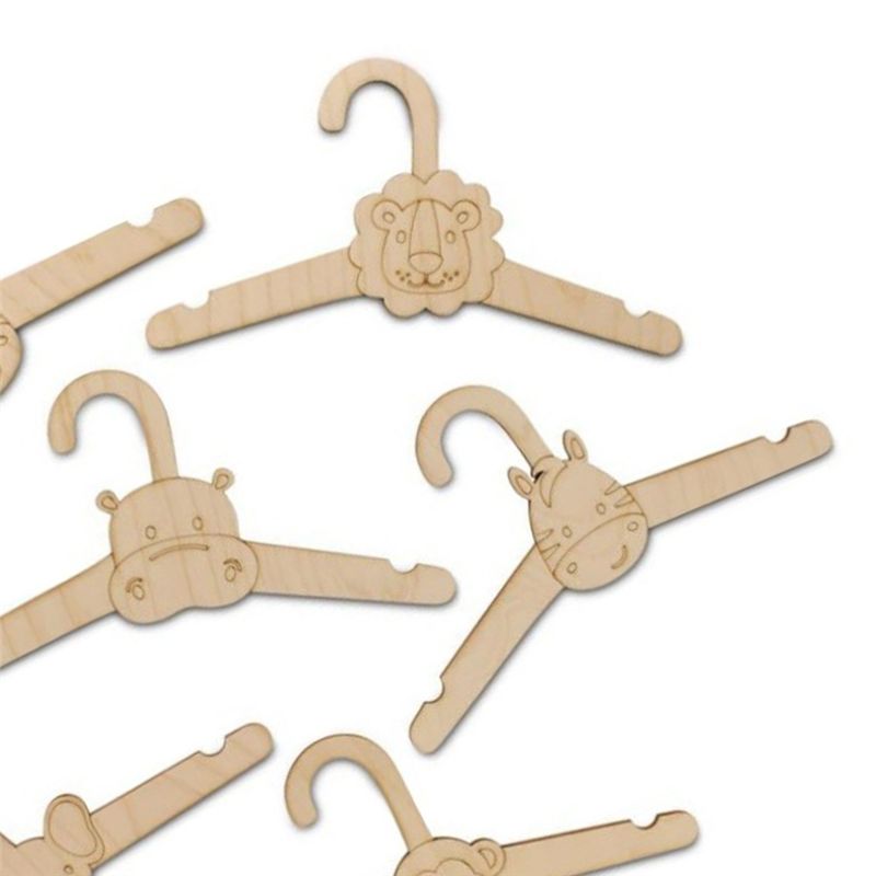 ABVT-20PCS Cute Wooden Clothes - Baby Clothing Hanging Rack ulasan dan harga