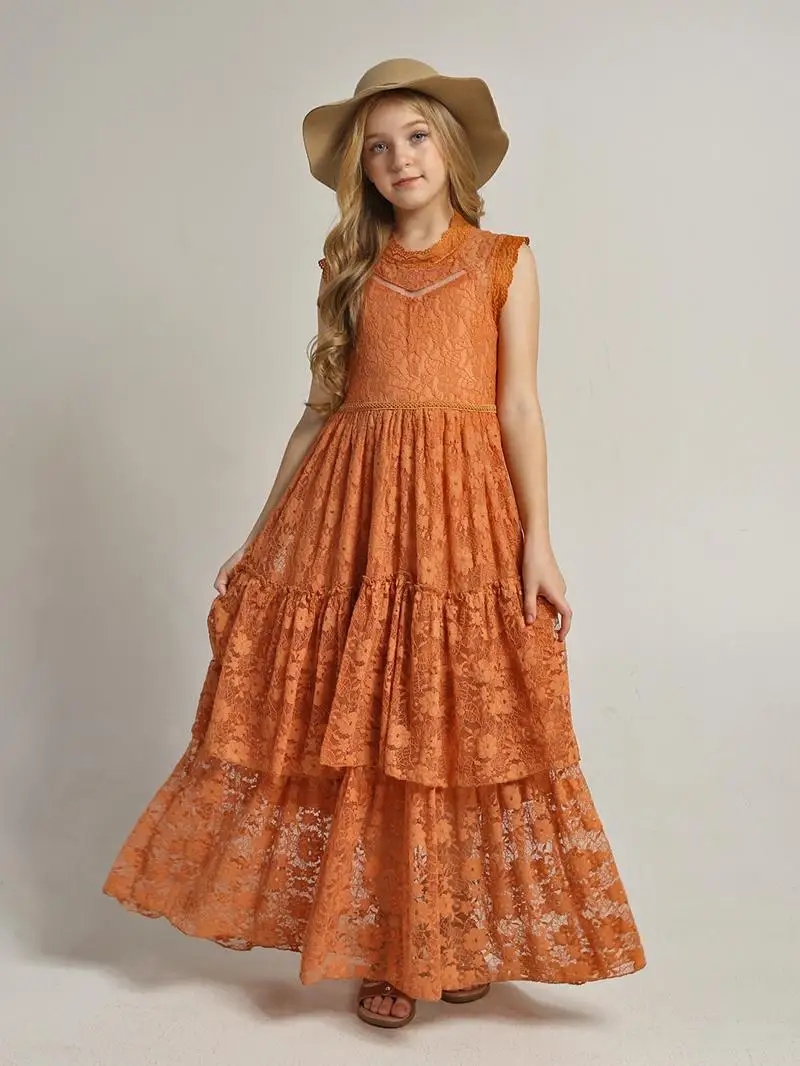 Girls Flower Dress Lace Cotton - Baby Clothing Dresser ulasan dan harga